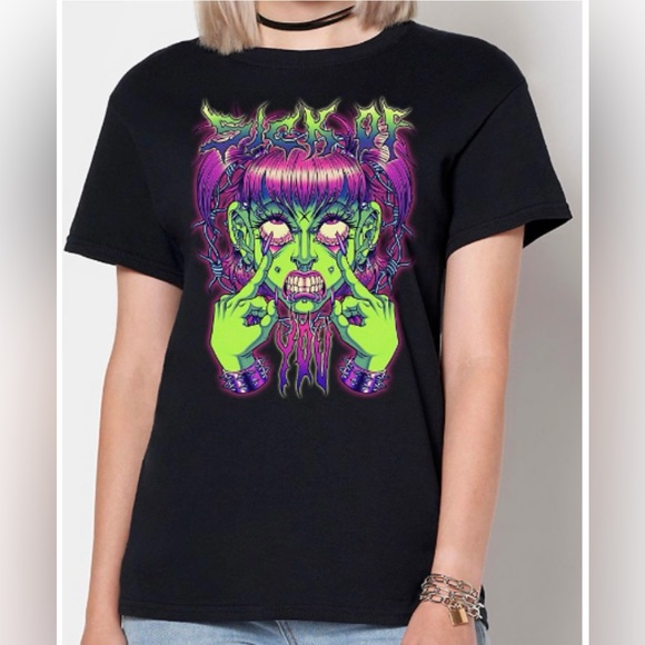 NWOT/ TEEN HEARTS ~ UNISEX Sick of You T-Shirt - Picture 3 of 3